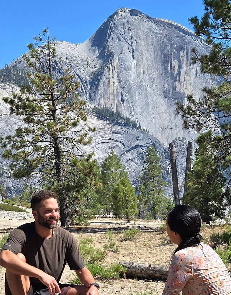 Jaco Cohen in the wilderness with a client